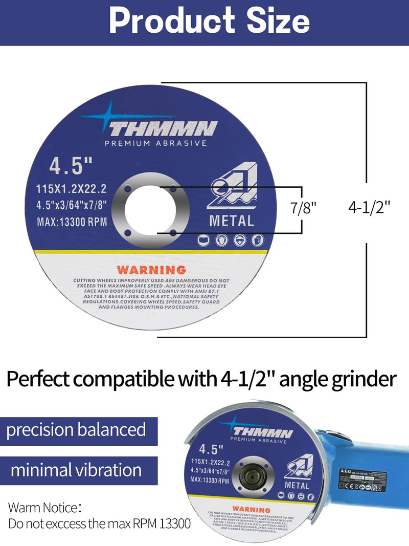 [Australia - AusPower] - Cut-Off Wheels 4.5" x 3/64" x 7/8" Arbor for Angle Grinder, Aggressive Cutting Wheel for Metal Stainless Steel, Cutter Disc 10pcs 10 