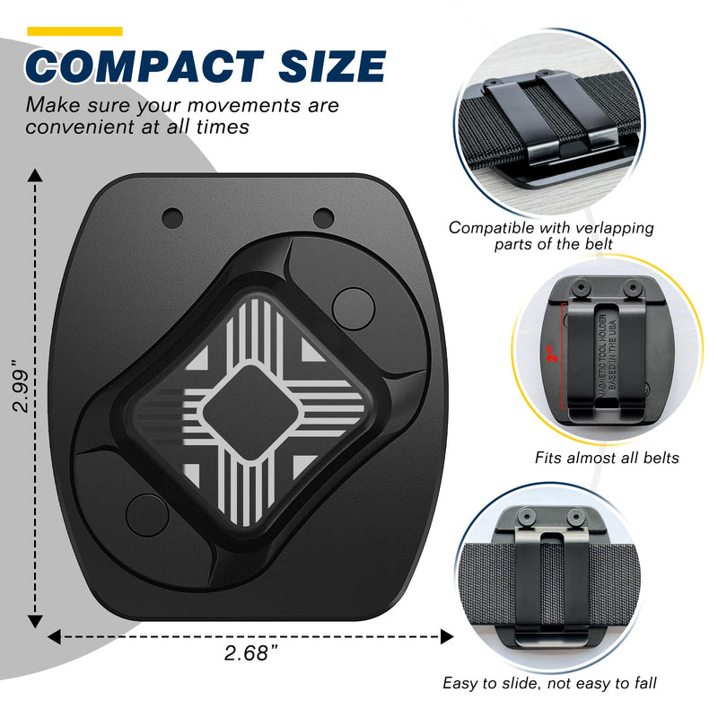 Magnetic Tool Holder for Belt, Strong Magnet Tool Clip for Men, for Dad, Heavy Duty Magnetic Belt Clip Holds Hammers, Screws, Nails, Screwdrivers, Wrenches, Cool Gadgets for Men 5210+5211