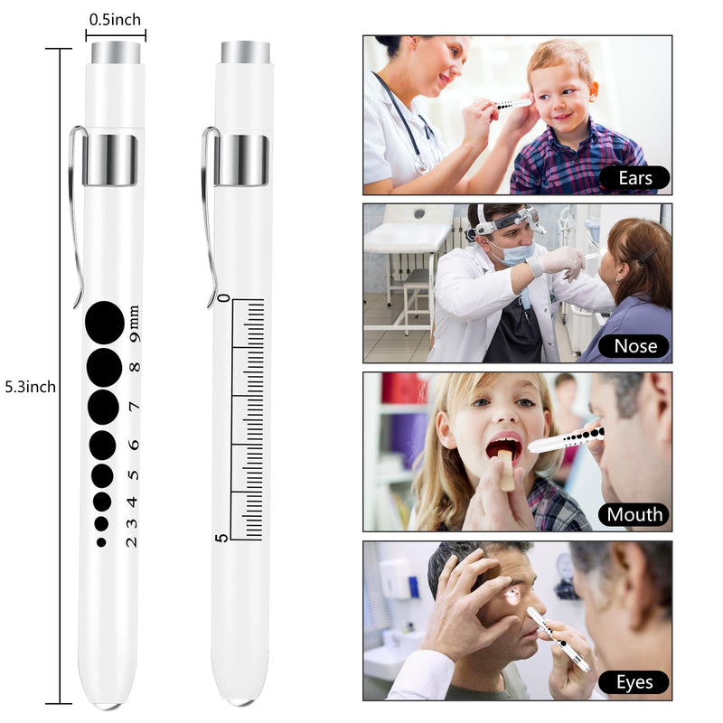 [Australia - AusPower] - Stethoscope Carrying Case Hard Stethoscope Case and Pen Lights for Nurses Pen Light with Pupil Gauge and Ruler Reusable Penlight Medical Pen Light for Doctors Nursing Students EMT EMS 