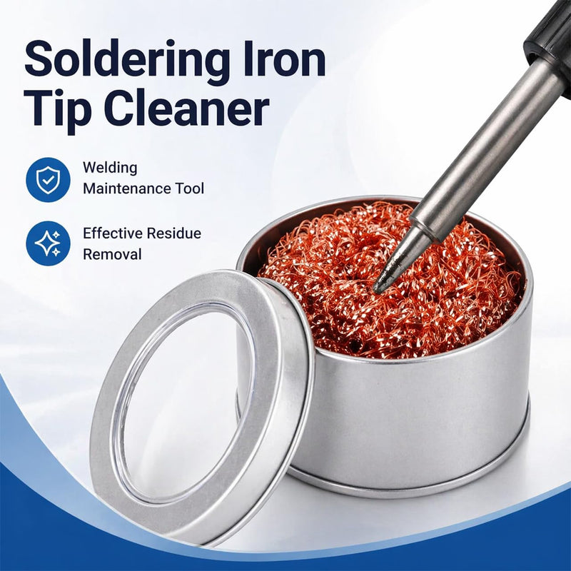 2 x Soldering Tip Cleaner, Soldering Tip Cleaning Wire, Soldering Cleaning for Soldering Irons, Soldering Tips Reactivator Cleaner, Soldering Sponge Cleaner for Effective Cleaning of Soldering Tips