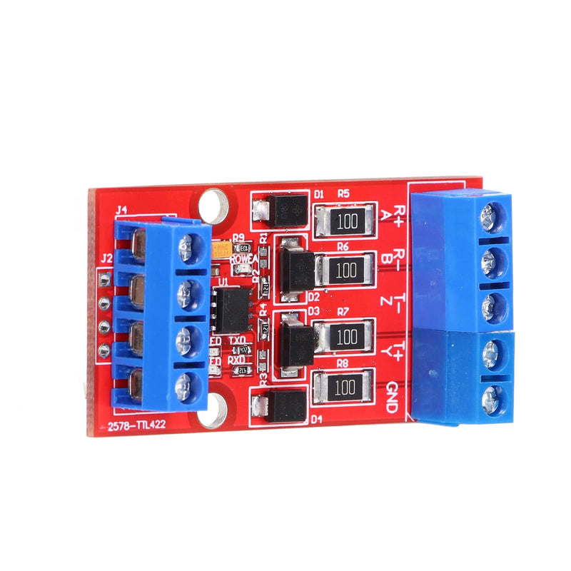 Fafeicy RS422 to TTL Level Converter Module, Bi-Directional UART Serial Port Conversion Board, 5V, Surge and Over Current Protection, SMD Components | Bi-directional full duplex with surge protection, for embedded projects and industrial automation