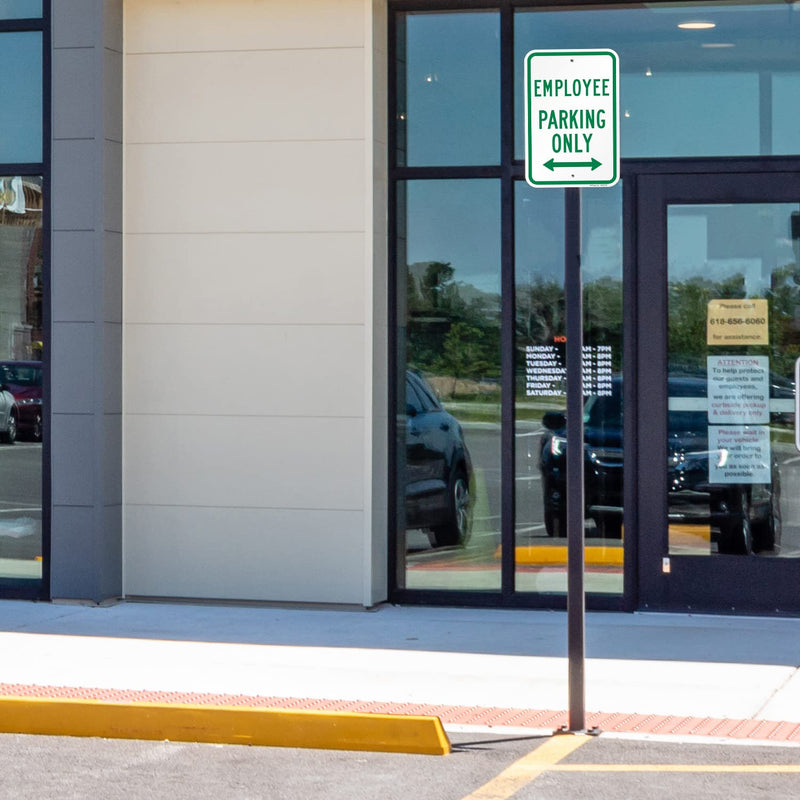 SmartSign Basics 18 x 12 inch “Employee Parking Only” Metal Sign with Bidirectional Arrow, 120 mil Aluminum Composite (ACM), Engineer Grade Reflective Material, Green and White, Made in USA 12" x 18" EG ACM - Bidirectional Arrow