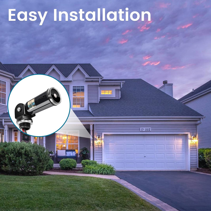[Australia - AusPower] - Outdoor Photocell Sensor, Dusk to Dawn Day Night Swivel Mount Conduit Lighting Control, Photoelectric Sensor Switch for Indoor Outdoor Light 