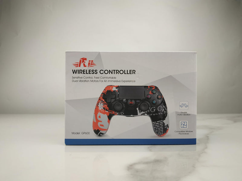 [Australia - AusPower] - Wireless Controller for PS4,1000mAh Battery -3.5mm Audio Jack -RGB Light and 6-axis Gyro Sensor,Dual-shock Gamepad Joystick Compatible with PS4/PS3/Android/Windows(Crackle Design) 