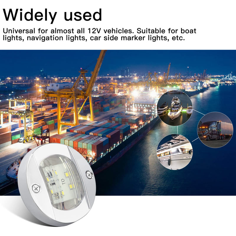 ALFU DC12V Waterproof 6 LED Marine Courtesy Lights, Surface Mount Non-Navigation Boat Deck Stern Cabin Utility Lamp for Pontoon Kayak Sailboat Yacht 8PCSWhite White(8PCS)