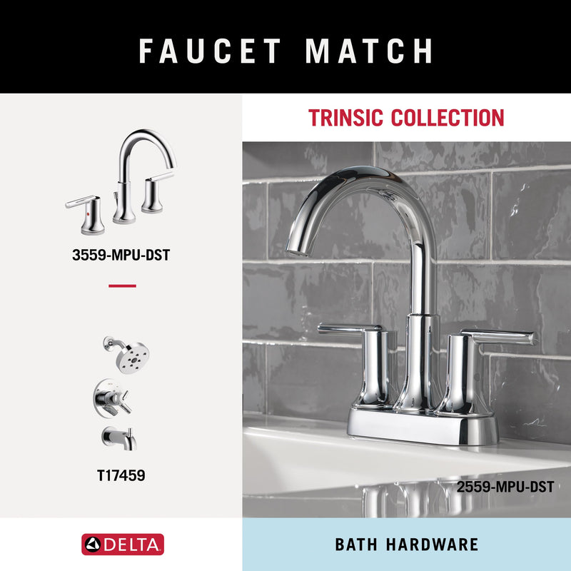 Delta 75912 Trinsic 12 in. Wall Mount Towel Bar Bath Hardware Accessory in Polished Chrome 12 inch