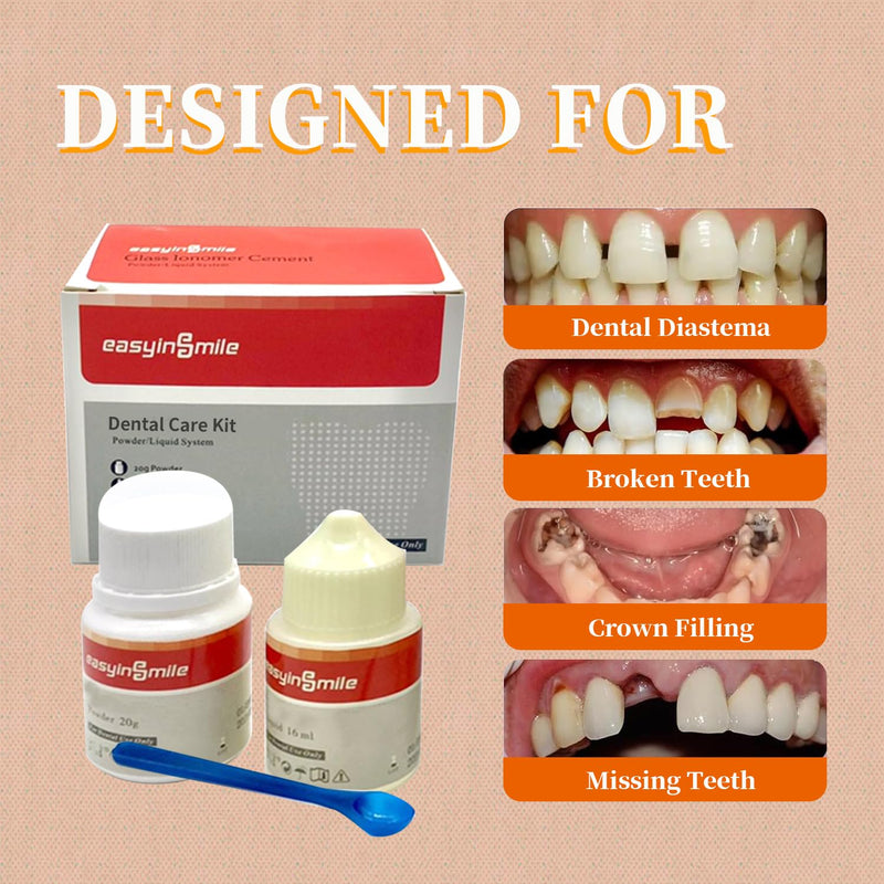 [Australia - AusPower] - Temporary Tooth Repair Kit Zinc Oxide Eugenol,Dental Cement Glue for Chipped Broken Teeth, Missing Tooth, Crown Fillings & Bridges 