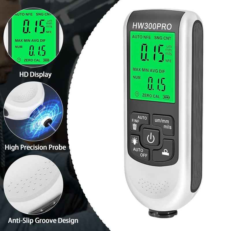 [Australia - AusPower] - Infreecs Digital Coating Thickness Gauge, Car Paint Gauge, 0-2000UM Paint Thickness Gauge, Paint Thickness Gauge with LCD Display Fe & NF for Measuring Paint Thickness in the Automotive Industry 