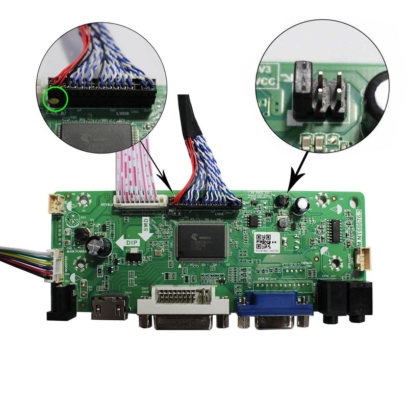 [Australia - AusPower] - VSDISPLAY VGA DVI Audio LCD Controller Board for 21.5" 23.8" 1920x1080 30Pin LCD Screen T215HVN01.0 M215HW03 V1 V2 M215HGE-L23 M215HTN01.1 LM238WF5-SSA1 LM238WF1-SLE3 Resolution:1920x1080 