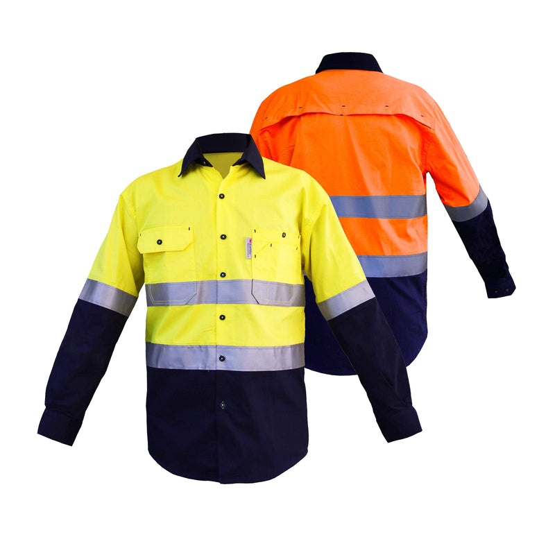 LANTERN FISH High Visibility Shirts with Reflective Tape Class 3 Construction Safety Work Shirts for Men Women 3X-Large Yellow/Navy