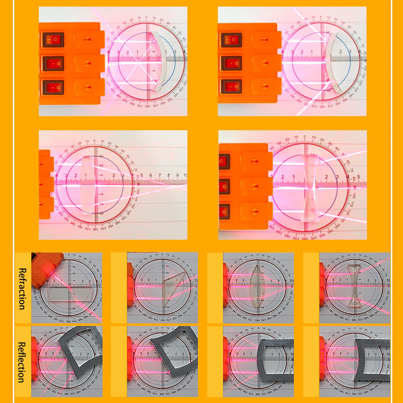 [Australia - AusPower] - Physics Optics Experiment Set Prisms Convex Lens Triple Laser Refraction School Light Refraction Reflection Learning Educational Science Kits 