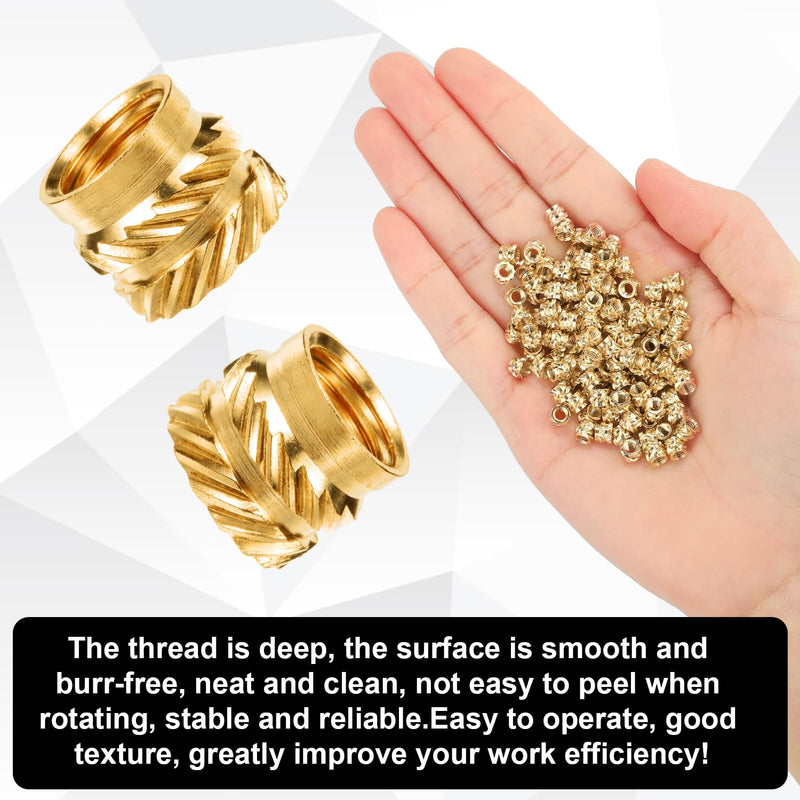 [Australia - AusPower] - 120pcs 3D Printing Brass Nuts, M3x4x5mm Threaded Inserts Heat Set Insert Tip for M3 & 1 Welding Adapter Heat Embedment Nut Printing Accessories Compatible with Weller SP40NUS and T18 Irons Medium 