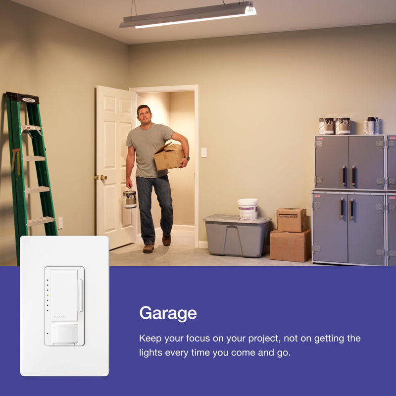 Lutron Maestro LED+ Motion Sensor/Dimmer Switch | 150W LED | Single Pole/Multi-Location | MSCL-OP153M-SW | Snow 1 Pack