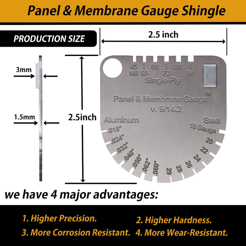 [Australia - AusPower] - Upgraded Panel & Membrane Gauge Shingle, Replaces Shingle Gauge, Measuring Thickness and Metal, Thickness for Metal Roofing and Membrane Roofing Single Double Ply 