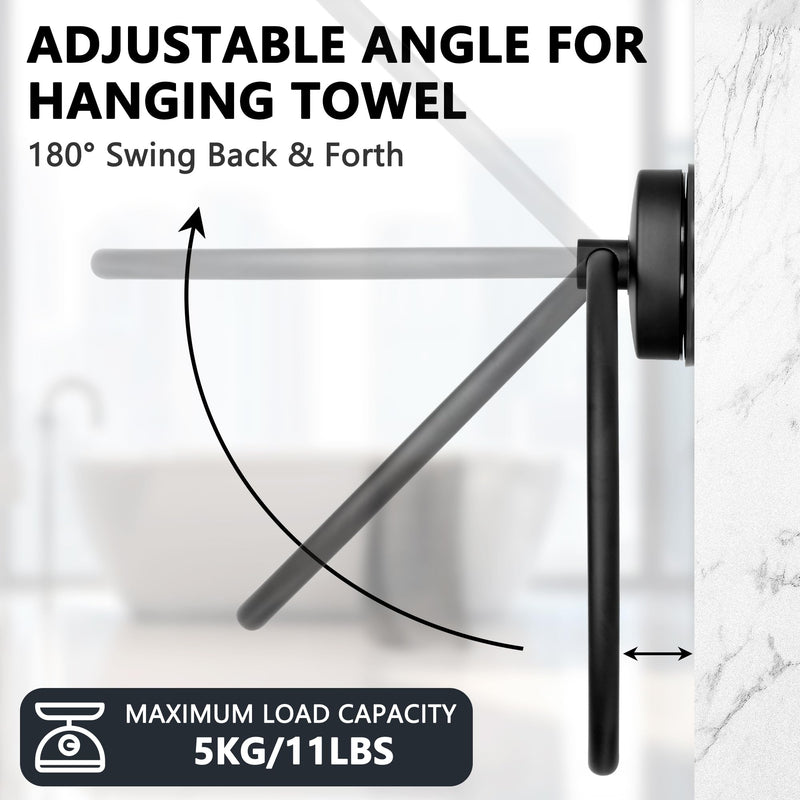 JOMOLA Towel Ring Suction Towel Holder for Bathroom Stainless Steel Kitchen Towel Rail Rack Drill Free Bath Towel Holder Bathroom Accessories Matte Black Matte Black,1 Pcs