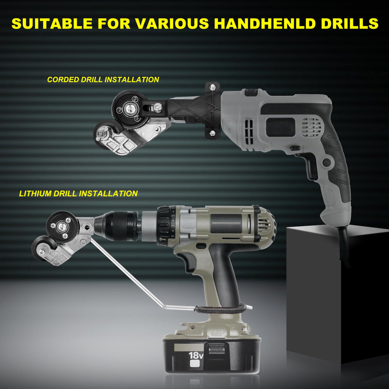 [Australia - AusPower] - Upgraded Electric Drill Plate Cutter - Efficiently shears flat sheet metal, Metal Cutting Attachment with Adapter - Cuts 20-30GA sizes of Iron, Steel, Tin, Aluminum, and cardboard up to 3MM 