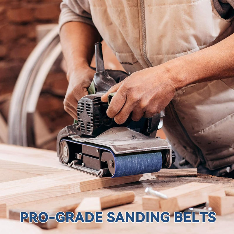 3x21 Inch Sanding Belts 21 Pcs 7 Grits Sizes (3 Each of 40/60/80/120/150/240/400 Grits) Heavy Duty Belt Sander Zirconia Belt Sander Paper for Wood, Metal, Stainless Steel, Cars, and Furniture 3x21 inch