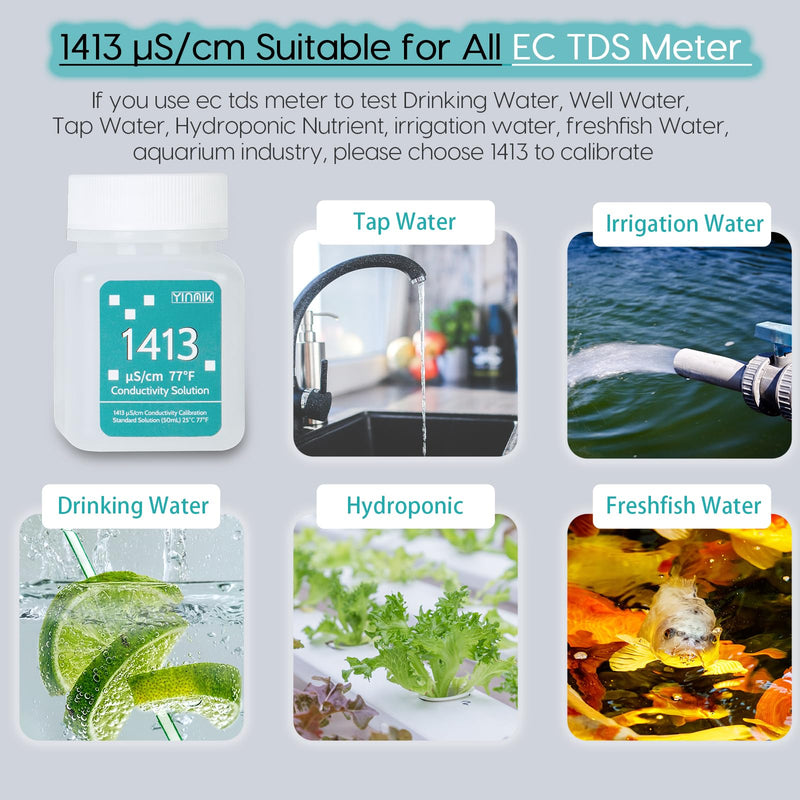 [Australia - AusPower] - YINMIK YK-4 pH Meter with 1413μS/cm EC Calibration Solution for Water Hydroponic 