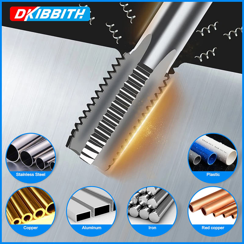 [Australia - AusPower] - 5 Piece BSP Pipe Tap Set, 1/8", 1/4", 3/8", 1/2", 3/4" BSP Tap Set, Carbon Steel, Hand Tap Set for Accurate Threads, Various 3/4, 1/2, 3/8, 1/4, 1/8 
