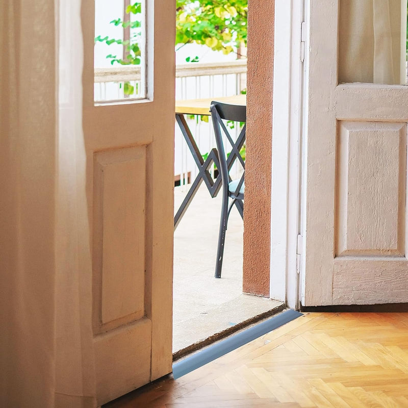 Floor Transition Strip PVC Door Threshold Ramp Doorway Edge Trim Flooring Edging Trim for Laminate Doorway Carpet Tile Floor Edge Threshold from 1/2"" to 3/5"" (Gray, 6.6Ft) Gray