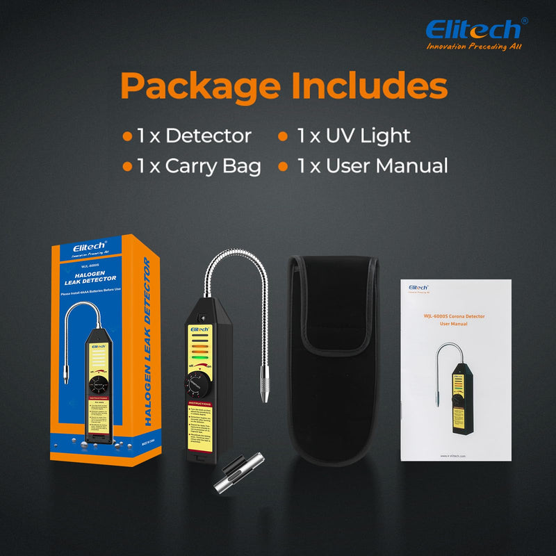 [Australia - AusPower] - Elitech Freon Leak Detector Halogen Refrigerant Gas Leak Detector HVAC Tester AC Sniffer R22 R410A R134A 1234YF, WJL-6000S WJL-6000 
