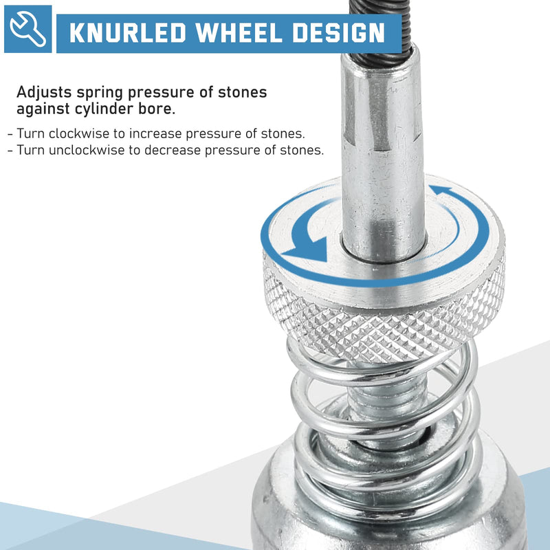 [Australia - AusPower] - ATPEAM Engine Cylinder Hone Tool Adjustable Deglazer Set for Grinding Holes from 2" to 7" Diameter with Extra 3-Piece 3" Long Stones 220 Grit 