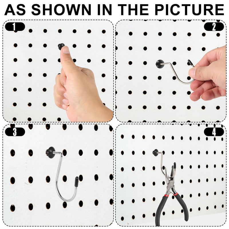 [Australia - AusPower] - 120pcs Pegboard Hook Locks, Peg Hook Stoppers Clips Fit for 1/4 Inch Peg Board Push Pin Tool Organizer Peg Locks Round Holes for Hanging Stopping Hooks from Falling Off (Black) 120 