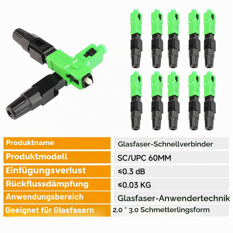 Pack of 12 Stable Connection Connectors Fiberglass Quick Connector SC/APC | Cold fiber connectors SC/APC for connecting fiber optic cables to CATV networks and connecting to FC interface communication systems