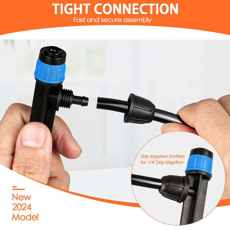 [Australia - AusPower] - 55 Pieces Drip Emitters Fan Shape with Stake for 1/4" Irrigation Tubing: Adjustable 360 Degree Water Flow Irrigation Universal Vortex Sprayer On 5" Stake Drip Pipe Sprinklers Fittings Blue 360 Degree Vortex Emitter-55 Pcs 