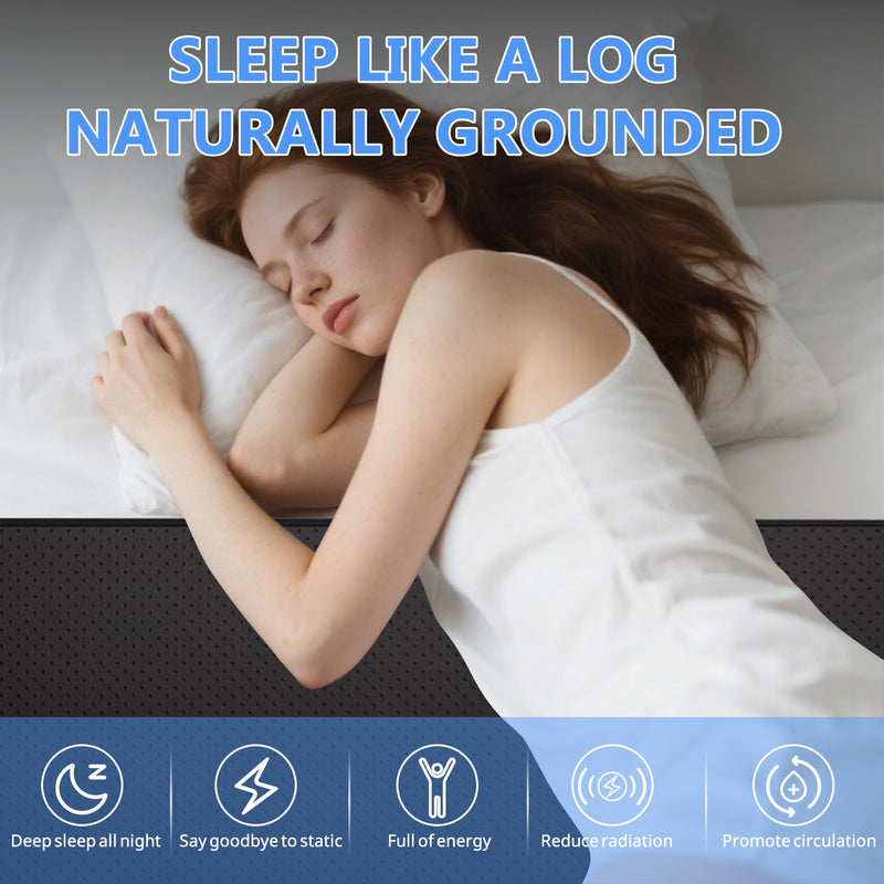 [Australia - AusPower] - Grounding Mat for Bed King Queen Grounding Mattress Pad PU Leather Material with Grounding Cord and Test Pen Earthing Mat for Improved Sleep and Pain Relief (King: 76 * 27") 