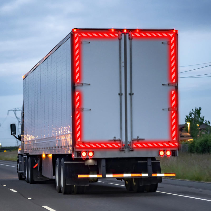MECCANIXITY Reflective Tape, 6 Inch x 82 ft Warning Safety Sticker Night Reflectors Self-Adhesive Trailer Reflector Twill Tape for Cars Trucks Trailer, Yellow Red 6 Inch x 82 Feet