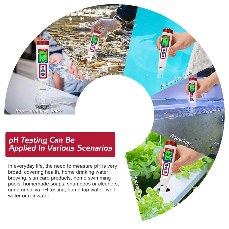 [Australia - AusPower] - Hydrogen Water Tester,Digital ORP Meter for Drinking Water,6-in-1 pH TDS Tester,pH ORP TDS EC H2 and Temperature Meter for Drinking Water, Hydroponics, Pools, Aquariums Fish 