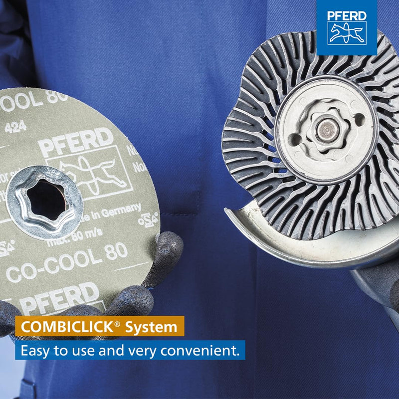 [Australia - AusPower] - PFERD COMBICLICK® Backing Pad, 1 pc. | Hard Hardness | 4-1/2 inch and 5 inch Dia. | 5-8/11 Thread | CC-H-GT | 69478 - for Angle Grinders Colorless 