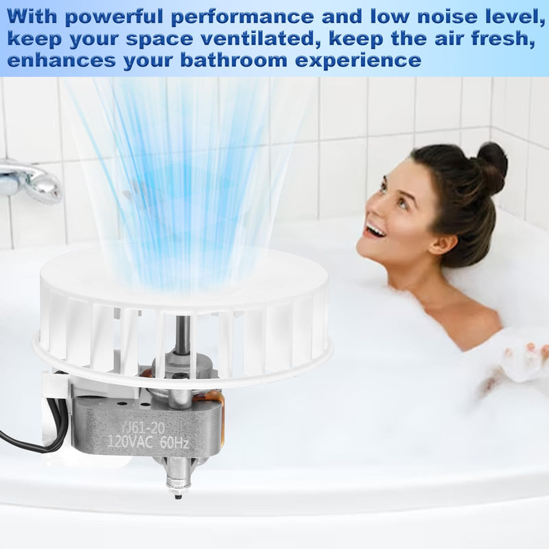 S0504B000 Bathroom Fan Motor Replacement Compatible with Broan Nutone769RL, 769RL B Unit, 769RL-R01, 763RLN, 763RL, 763RLN-R01, 769RFT-R01, VF707RCN, VF705RCN Exhaust Fan Motor 70 CFM Motor & Blower Wheel