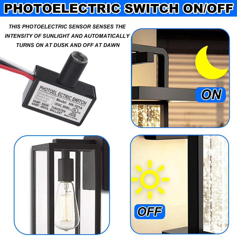 [Australia - AusPower] - 2pcs 105V-130V AC Photocell Light Sensor, Dusk to Dawn Eye Daylight Control Switch Sensor with Nuts and Washer for Outdoor Lighting Photoelectric 2 