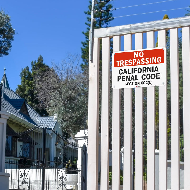 SmartSign-S-7291-EG "No Trespassing - California Penal Code, Section 602(L)" Sign | 12" x 18" 3M Engineer Grade Reflective Aluminum - Black/Red on White