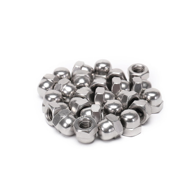 [Australia - AusPower] - 25 Pieces 3/8-16 Acorn Hex Cap Dome Head Nuts, 304 Stainless Steel 18-8, Bright Finish 