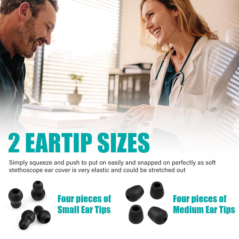 [Australia - AusPower] - Stethoscope Ear Tips Replacement for Littmann Stethoscopes, Compatible with Littman Ear Tips, Stethoscope Ear Pieces, Cardiology IV Parts and Littmann Stethoscope Parts - Soft Sealing Eartips (8 PCS) 