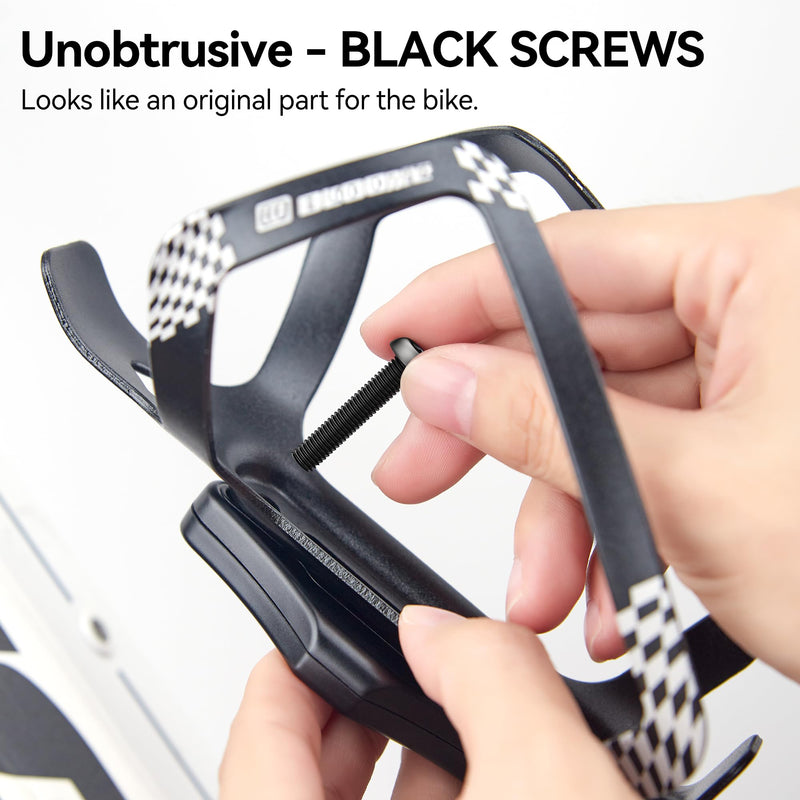 [Australia - AusPower] - CITYWAY Waterproof AirTag Bike Mount, Hidden Under Bottle Cage | M5 Black Security Screws | Light Weight, Inconspicuous Security (Black) 1 Pack 