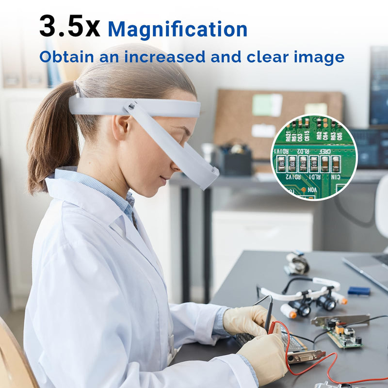 [Australia - AusPower] - Dental Magnifying Lens, 3.5X Magnification Head Magnifying Glass Dental Surgical Loupes 