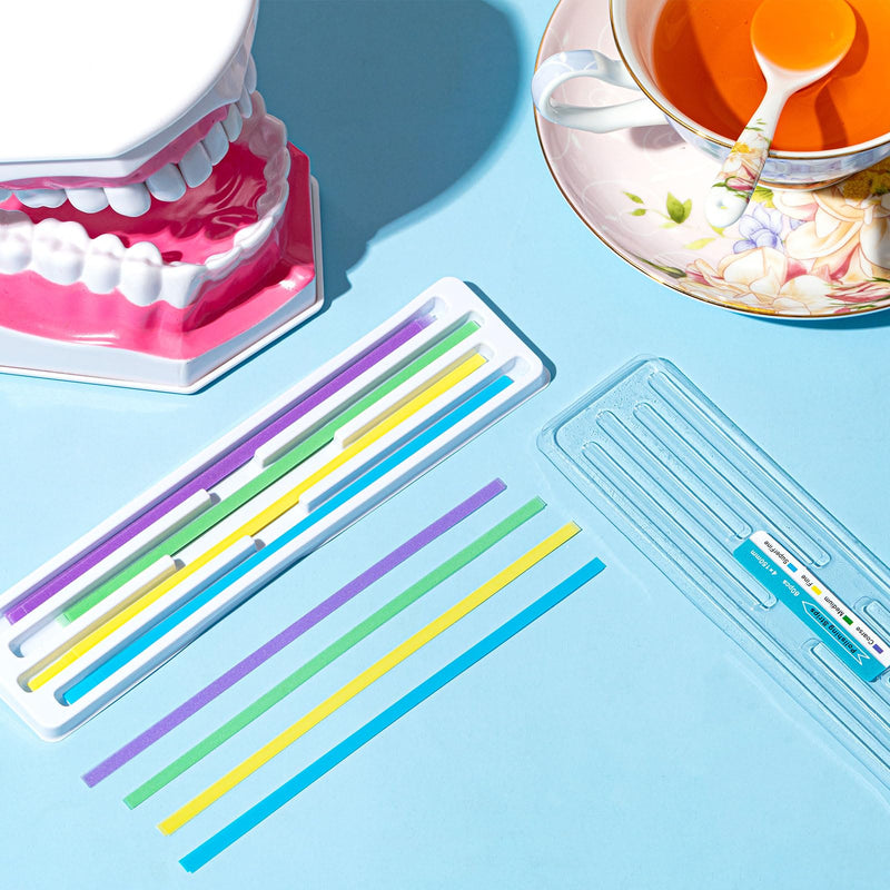 [Australia - AusPower] - 120 Pcs 2 Boxes Dental Polishing Strips 4 mm x 148 mm Universal Kit Teeth Polisher Dental File Portable Sanding Strips Abrasive Tooth Polisher for Cleaning Teeth Finishing Grinding Tools Kit 
