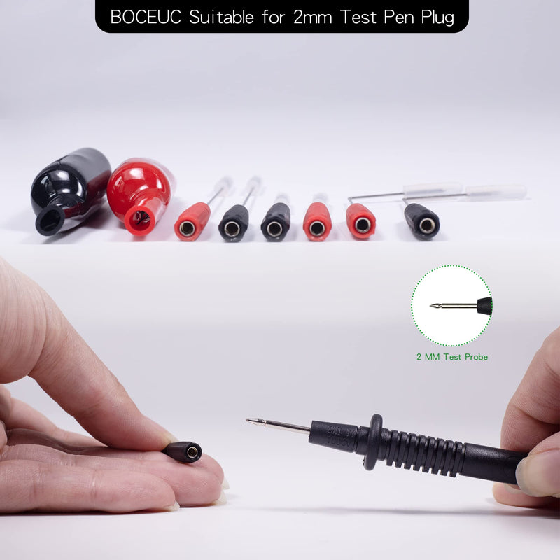 [Australia - AusPower] - Back Probe Needles Non-Destructive Multimeter Test Probes, 3A Alligator Clips with Slip on Insulators, 5A 600V Instrument Test Pen Clamp Copper Lead Plug Measuring Tools 