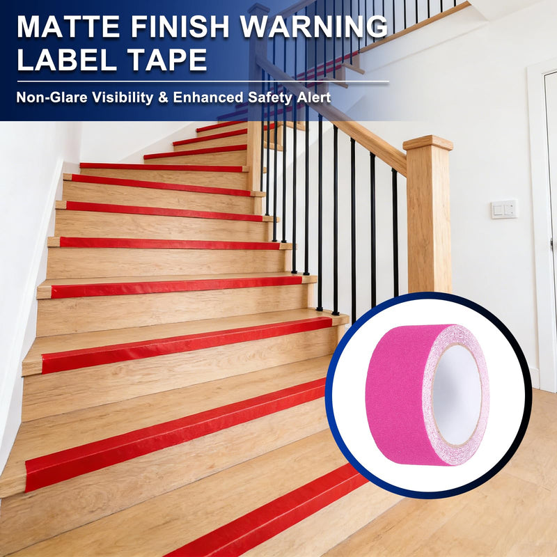 PATIKIL 2Pcs Frosted Non-Slip Tape - 16.4 ft x 2 Inch, Anti Slip Grip Safety Non Skid Tread Stair Cases Tape High Adhesion & Waterproof, Suit for - Outdoor/Stairs, Fluorescent Rose Red