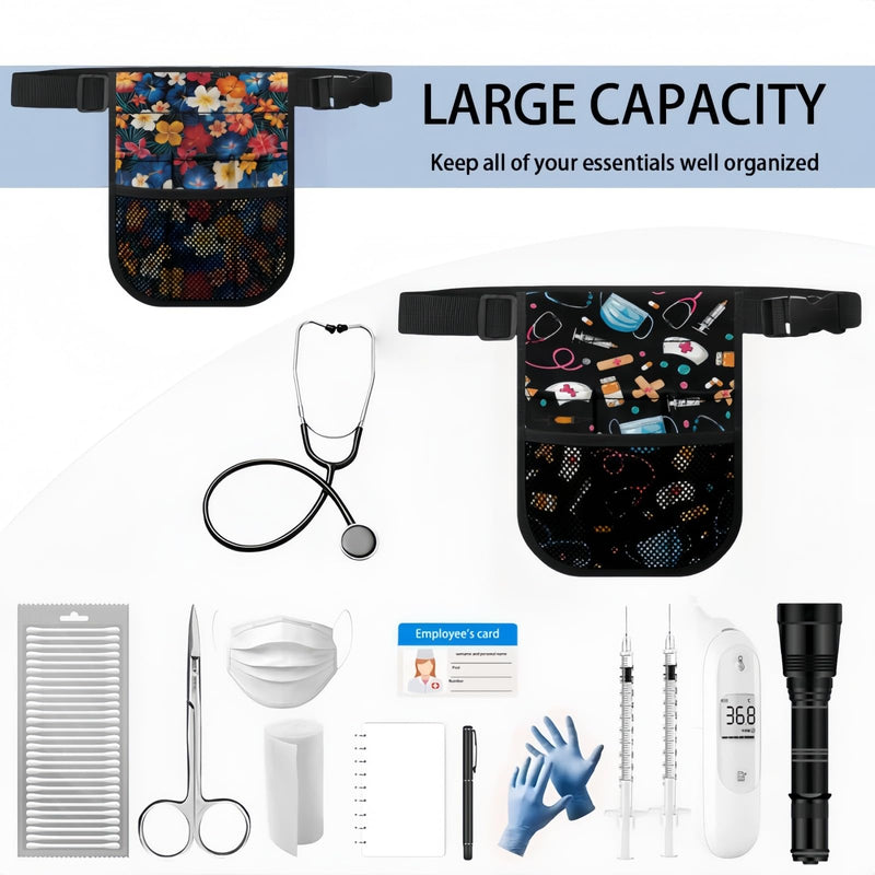 [Australia - AusPower] - Nurse Fanny Pack,Multi Compartment Medical Waist Bag,Medical Gear Pockets Storage for Stethoscopes,Bandage Scissors and Other Medical Supplies（Black） Black 
