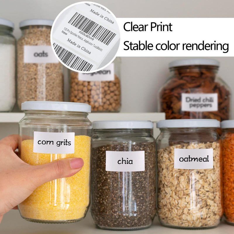 [Australia - AusPower] - 2000 Pcs White Labels Stickers to Write On 2 x 1 Inch, Waterproof and Oil Resistant Blank Barcode Labels for Food Containers Jars Pantry Organization 