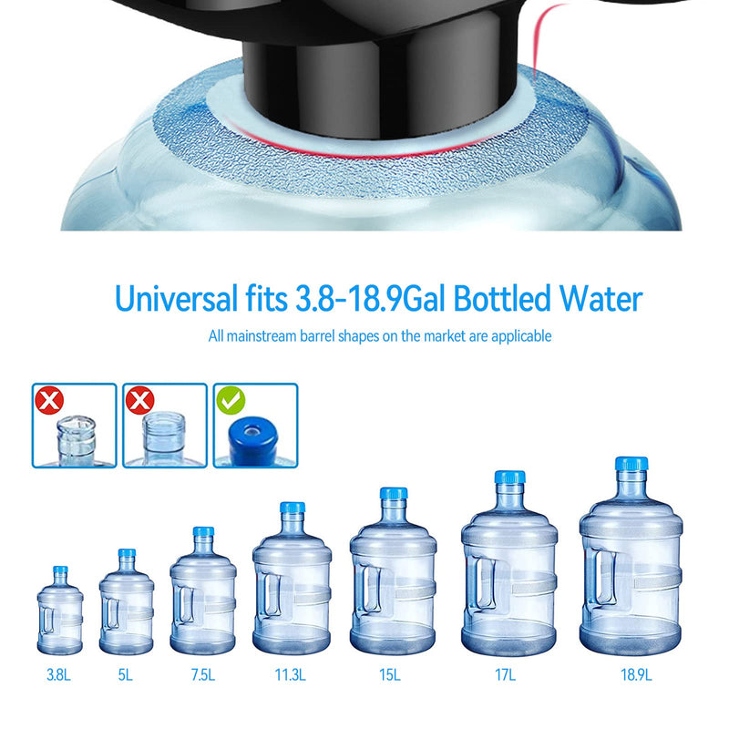 Electric Water Dispenser,Automatic Water Jup Dispenser Pump for 5 Gallon Bottle,Universal Water Bottle Dispenser Pump,Portable Water Pump for Water Jup for Camper Accessories,Home,Office Black