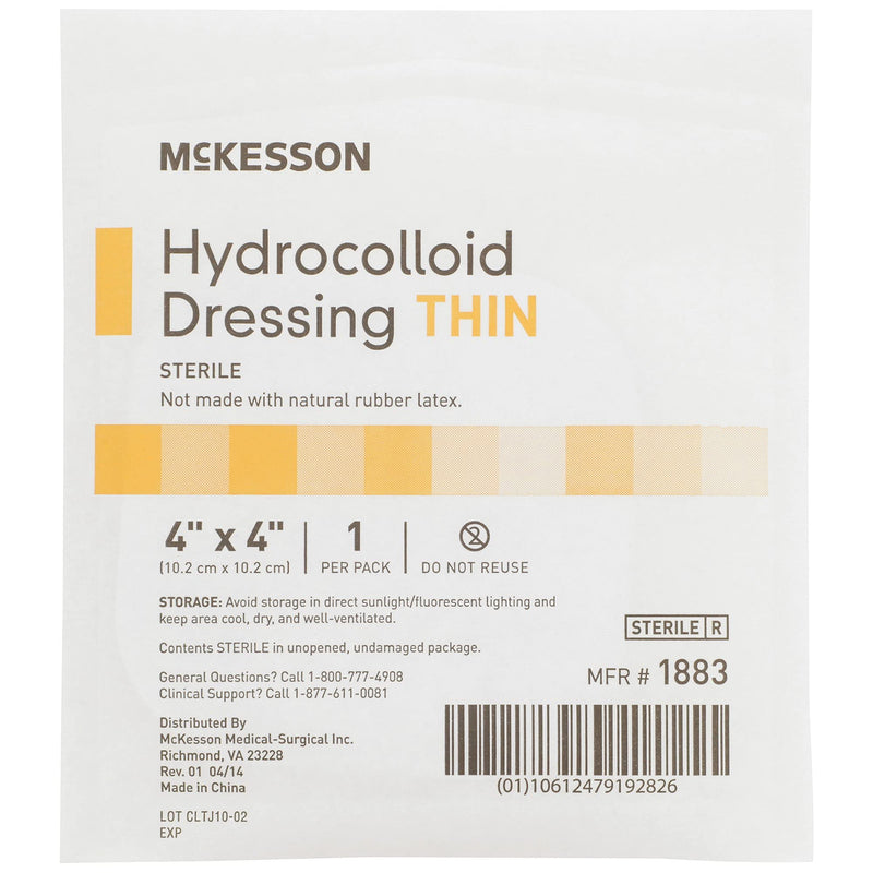 [Australia - AusPower] - McKesson Hydrocolloid Dressing, Sterile, Thin, 4 in x 4 in, 10 Count, 1 Pack 
