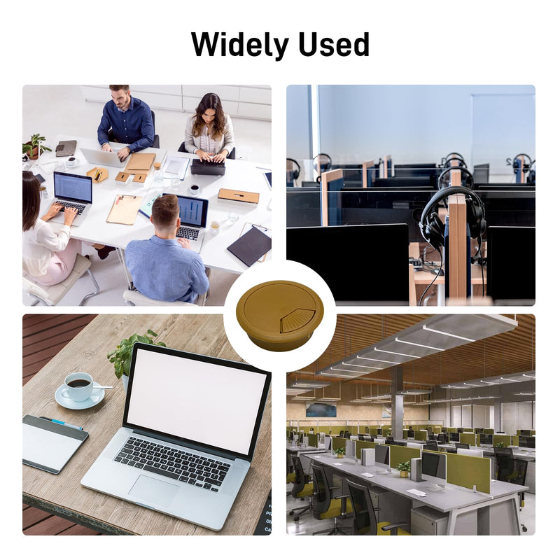 [Australia - AusPower] - Desk Grommet 2 Inch Sturdy ABS Plastic Desk Hole Cover for Cables Black Desk Hole Grommet for Organizing Home & Office Table Cables 2 Inch-6pcs-ABS Brown 6 