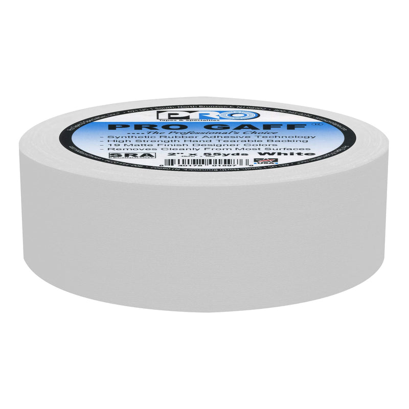 Pro Gaffer Gaffers Tape Black (2 in x 55 yd) and White (2 in x 55 yd)