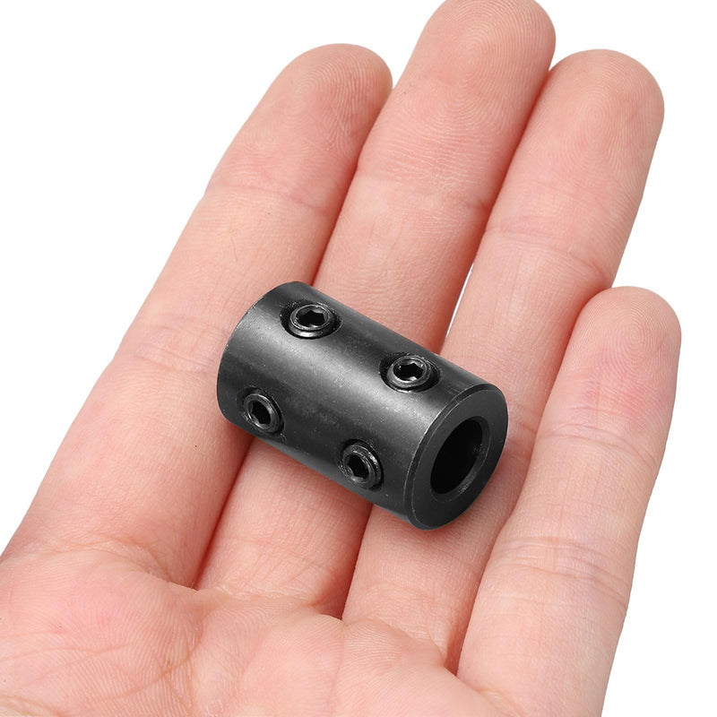 [Australia - AusPower] - uxcell 2pcs Shaft Coupling 5/16" Bore, 5/8" OD, 1" Length, Black Oxide Plated Steel Rigid Coupling, Motor Wheel Coupler, (4 Set Screws) 
